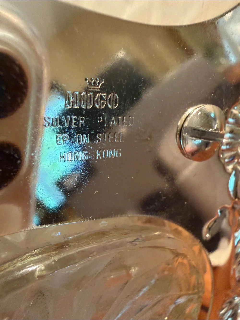 Vintage HUGO Silver-plate Double Condiment Server with Shell Lids and Spoons